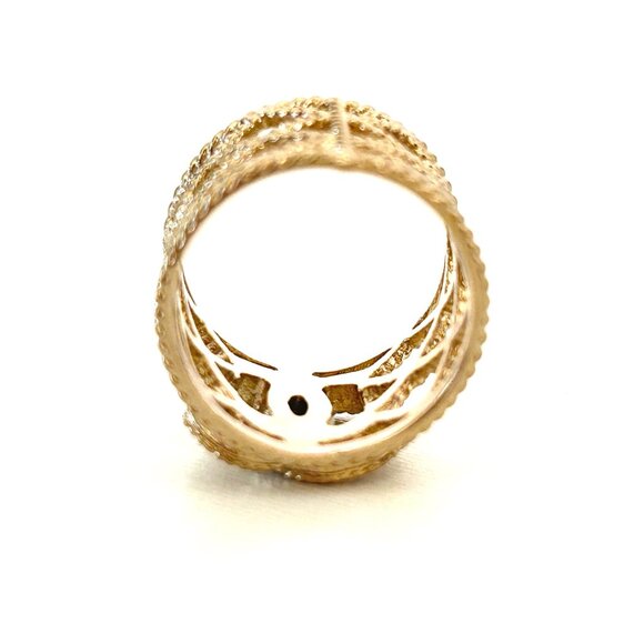 Chanel Gold Tone Faux Pearls and Strass CC Band RIng  EUC - Picture 6 of 12